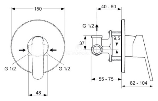 Смеситель Ideal Standard Ceraplan 2 A5960AA для душа