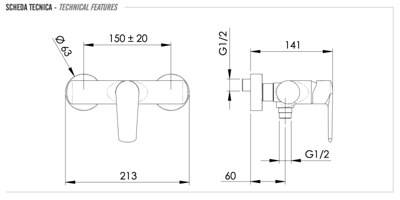 Смеситель для душа Remer Vanity V33, хром