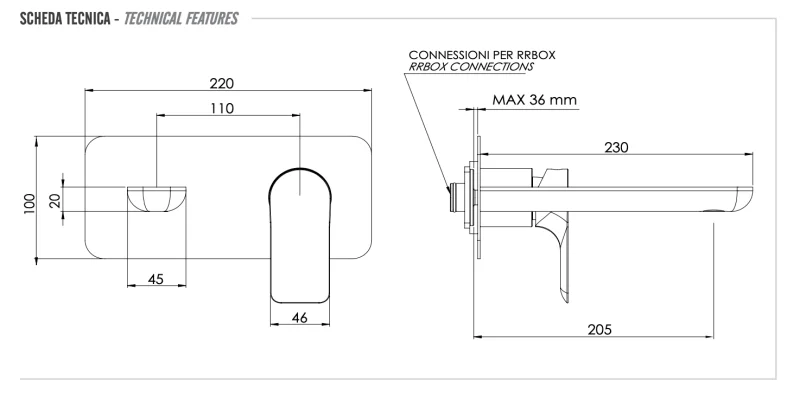 Смеситель для раковины Remer Infinity I15LKBCFP, черный брашированный хром