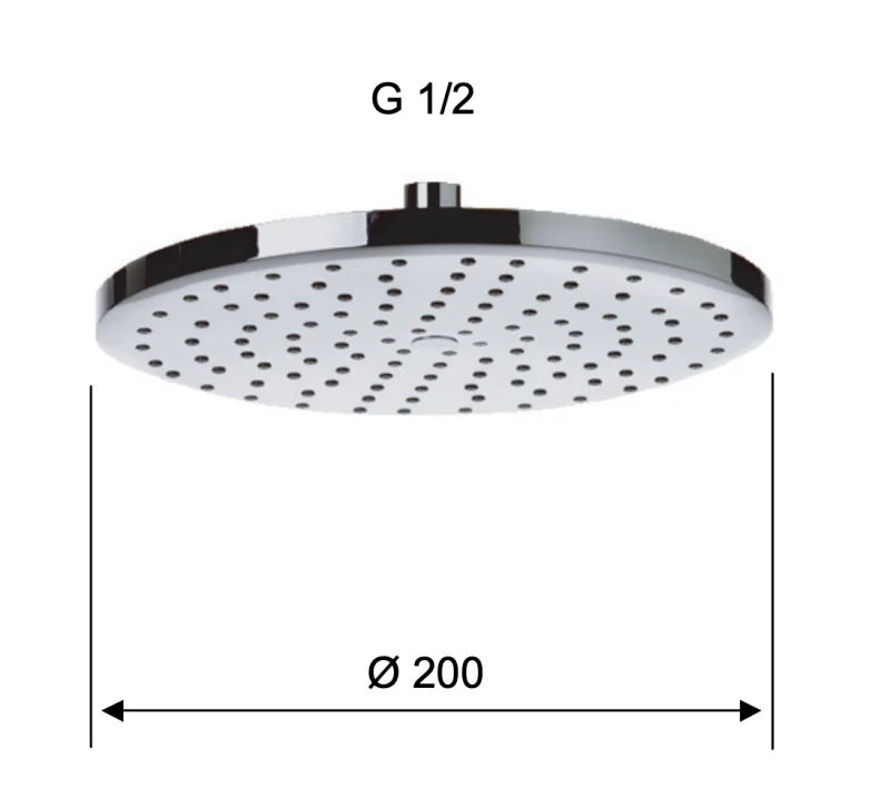 Верхний душ с шарнирным соединением 20 см Remer 356MD20X, хром