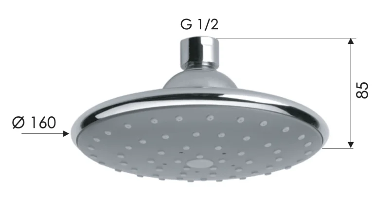 Верхний душ с шарнирным соединением 16 см Remer 354PLX, хром