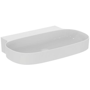 Раковина Ideal Standard Atelier Linda-X 75x50 см T499301 без отверстия под смеситель и перелива, шлифованный низ, белый глянцевый