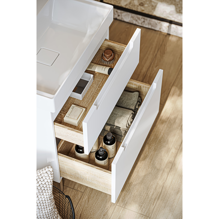 AQWELLA Vancouver напольная тумба с умывальником в комплекте 70,5 см, цвет белый матовый