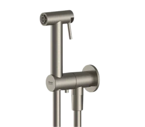 Гигиенический комплект с запорным вентилем Remer X Style INOX SS338M332ON, нержавеющая сталь