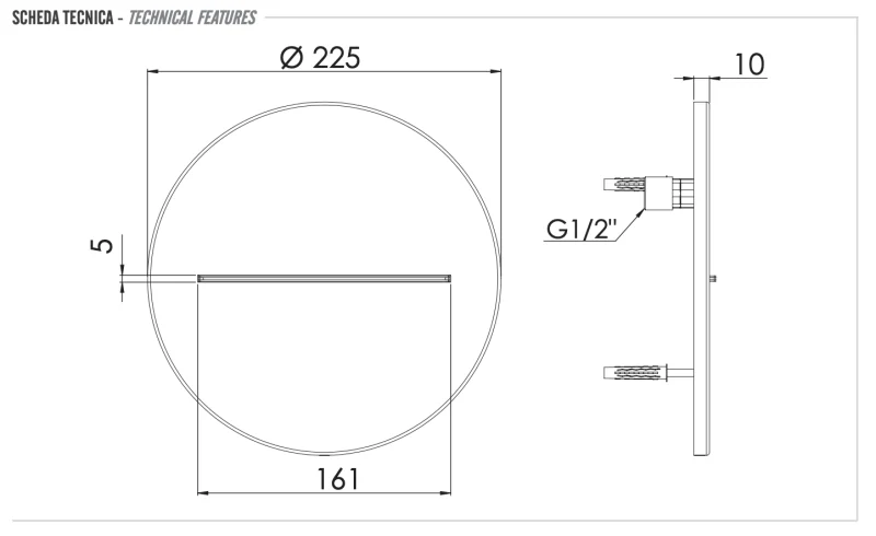 Излив настенный Remer 359XT, хром