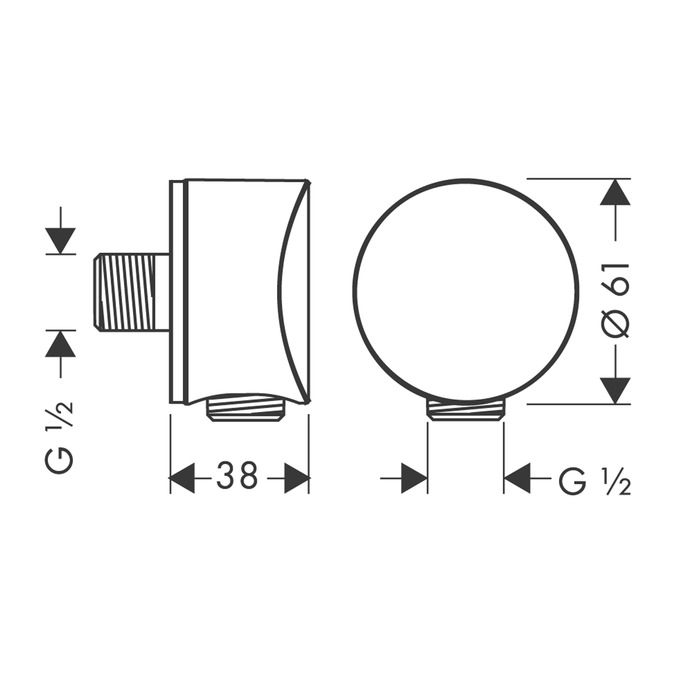 Подключение для душевого шланга Hansgrohe FixFit, хром, 26453000