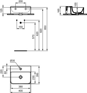 Рукомойник Ideal Standard Conca T387801 (40 см)