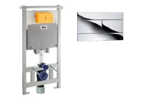 Комплект инсталляции OLI 80 + клавиша смыва Slim хром, 885111+659044