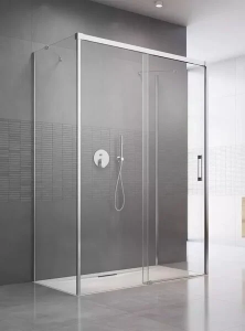 Душевая дверь Radaway Idea KDJ+S 120 х 200.5 см с неподвижной частью, стекло прозрачное, профиль хром, левая, 10116120-01-01L