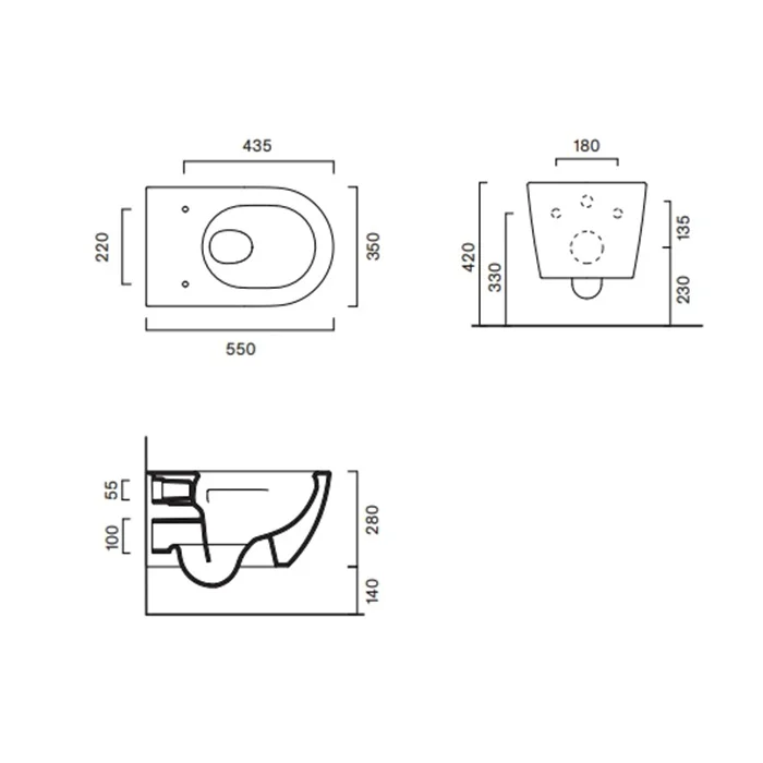 Унитаз подвесной торнадо Catalano Sfera 55x35, lino матовый, арт.511550030