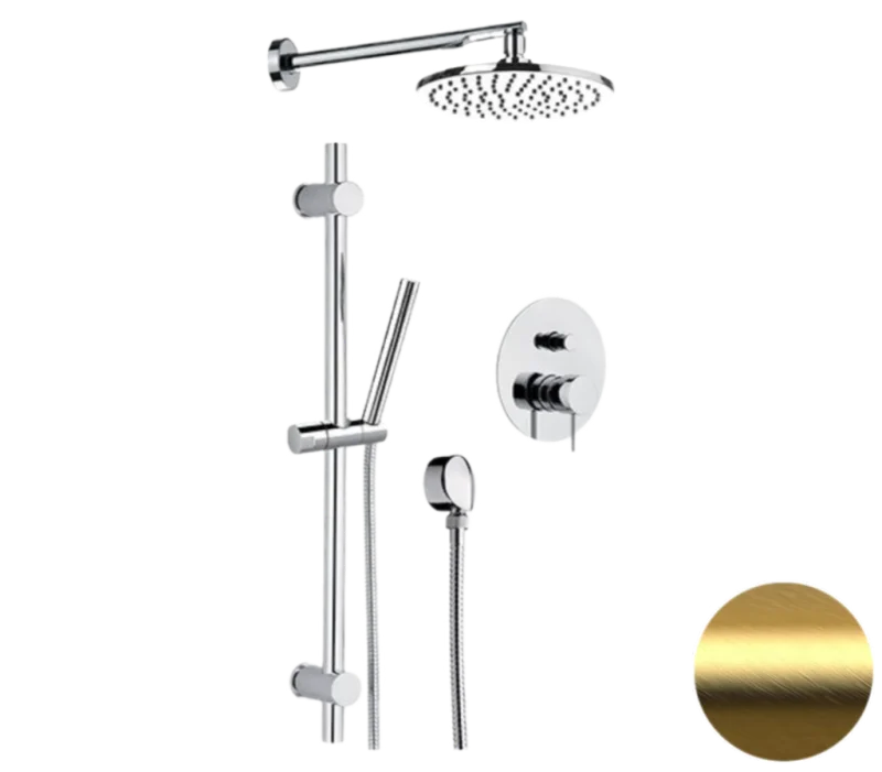 Душевая система Remer X Style X09S01OBG, золото брашированное