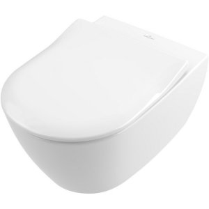 Унитаз подвесной Villeroy&Boch Subway 2.0 5614R001 + 9M78S101 37x56 с тонким сиденьем Soft Close, безободковый