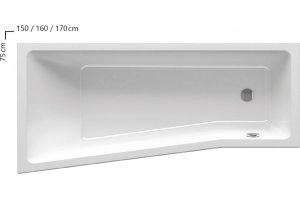 Ванна акриловая Ravak Be Happy II правая, белая