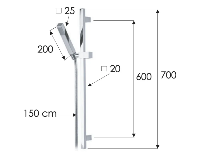 Душевая стойка с ручным душем и шлангом Remer 317S317SS, хром