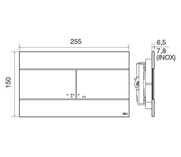Кнопка смыва механическая OLI Slim 888561 INOX (белое золото), металл