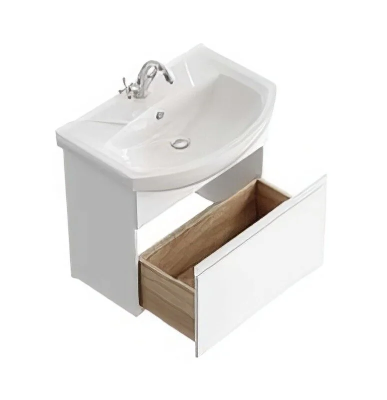 AQWELLA Rodos подвесная тумба под умывальник 65 см, цвет белый глянцевый