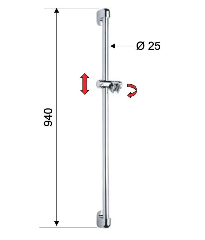 Душевая стойка 90 см Remer 319D, хром