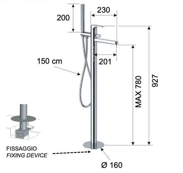 Смеситель для ванны Remer Class Line L08, хром