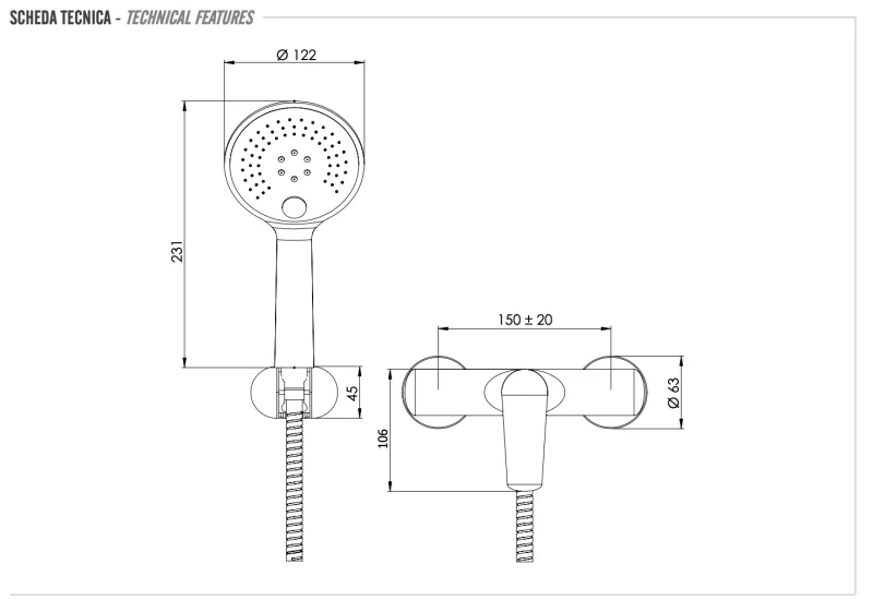Смеситель для душа Remer Vanity V38, хром