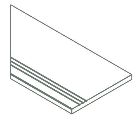 Бортик Italon AVANTGARDE SILVER BOR.30X120 GRIP SX / АВА.СИЛЬВЕР 30X120 ГРИП ЛЕВ