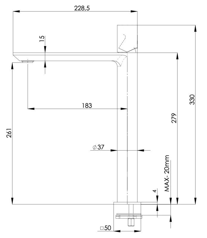 Смеситель для раковины Remer Edge EG512LXLBG, золото брашированное