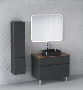 Тумба под умывальник Raval Morelle 80 напольная антрацит/трюфель