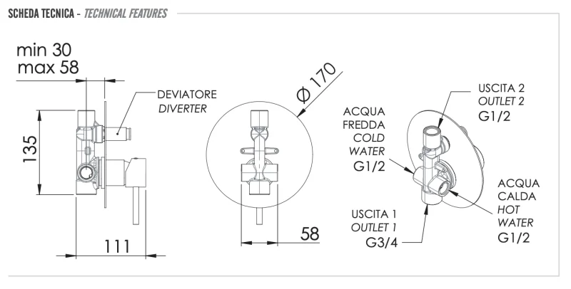 Смеситель для душа Remer X Style X09LBO, белый матовый