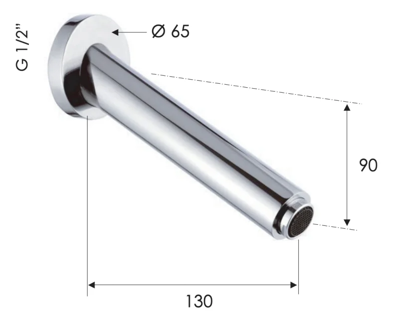 Излив настенный 13 см Remer 91N2, хром