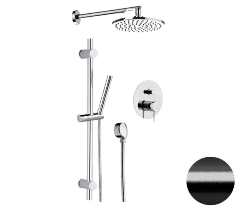 Душевая система Remer X Style X09S01OСFP, черный брашированный хром