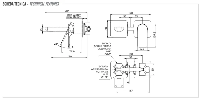 Смеситель для раковины Remer Infinity I15PDO, золото глянцевое