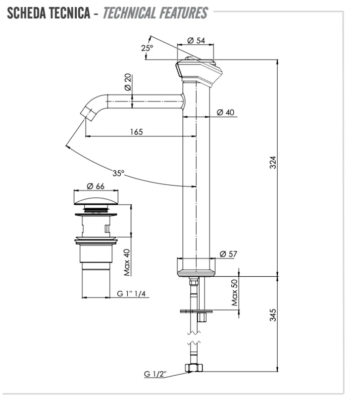 Смеситель для раковины Remer Element ET10LXL