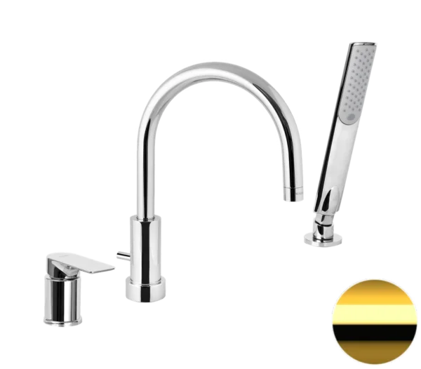 Смеситель для ванны Remer Infinity I07DO, золото глянцевое