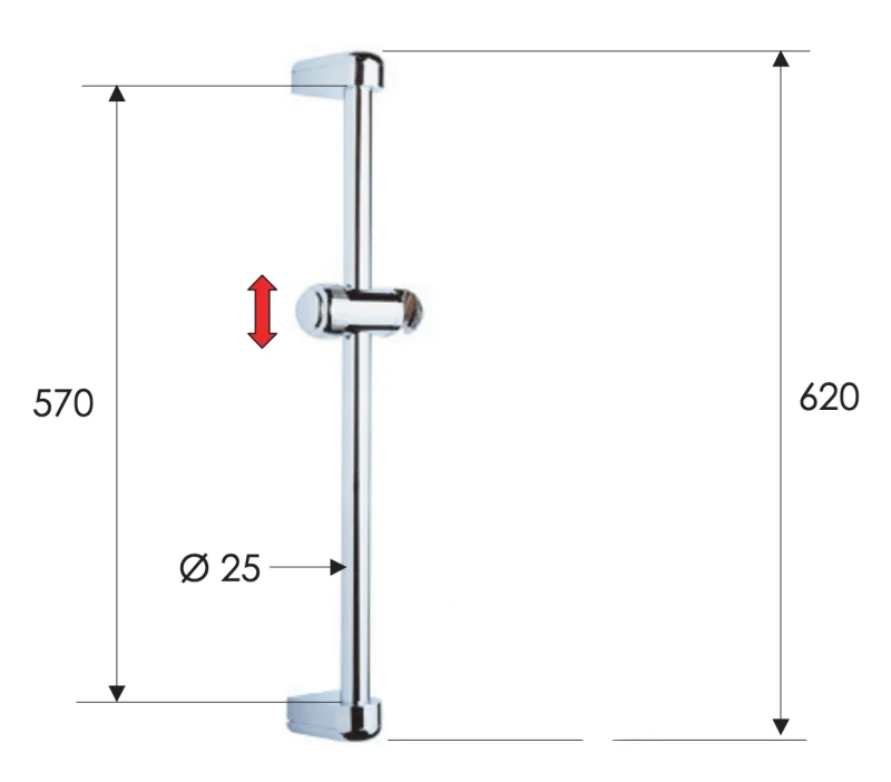 Душевая стойка 62 см Remer 311, хром