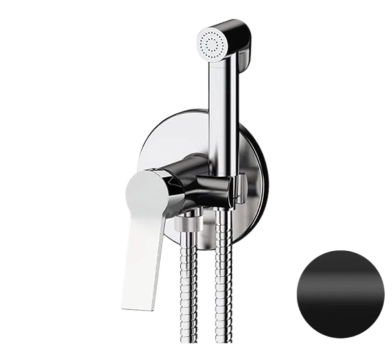 Гигиенический душ со смесителем Remer Slash SL65WNO, черный матовый