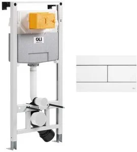 Инсталляция для унитаза OLI120 099949 + клавиша смыва Slim белая 659041