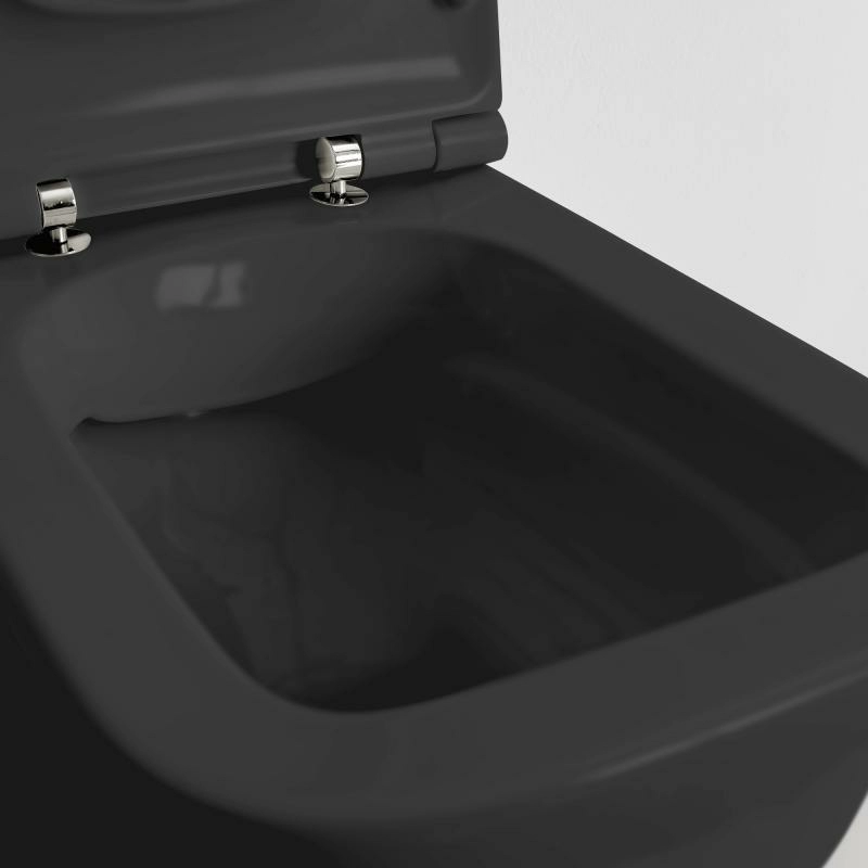 Унитаз подвесной Scarabeo Teorema 2.0 36x52 безободковый черный матовый, арт. 5126CL49