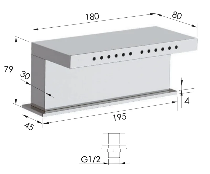 Излив в борт ванны Remer 91ZCF, хром