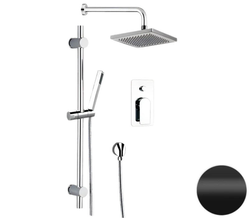 Душевая система Remer Infinity I09S07ONO, черный матовый