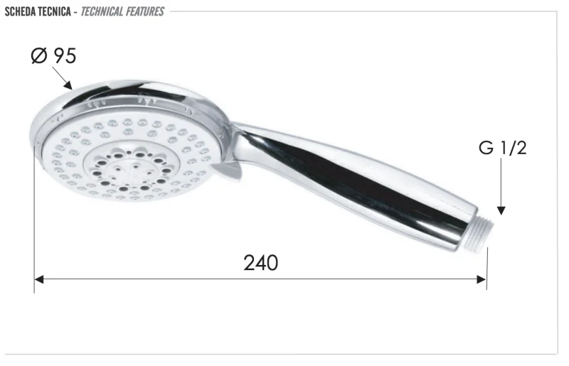 Ручной душ Remer 318F4X, хром