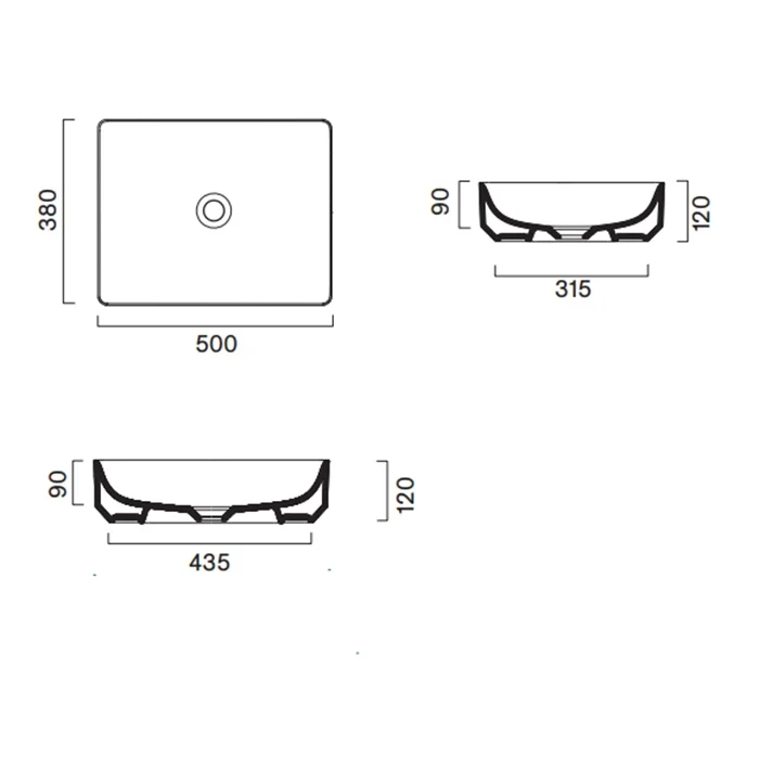 Накладная раковина Catalano Green 50х38, арт.0422500001, белый глянцевый