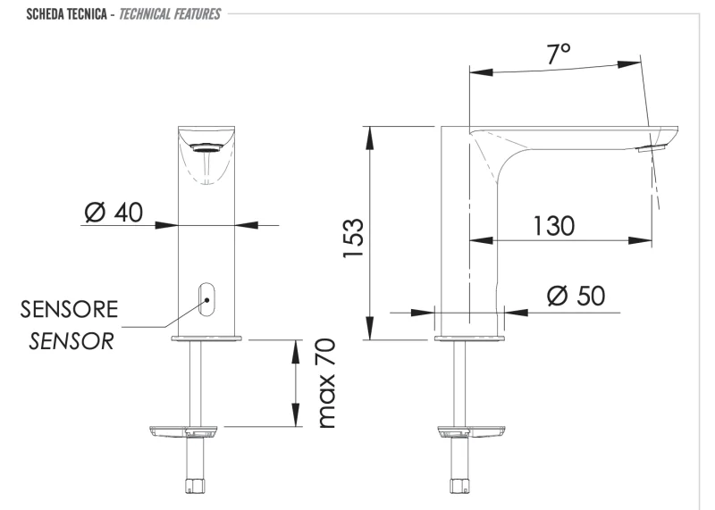 Кран сенсорный для раковины Remer Sensor SE17I