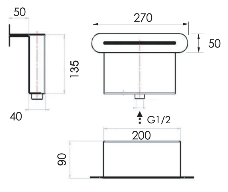 Излив настенный Remer 359XM, хром