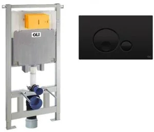 885111+152952 Инсталляция OLI 80 + клавиша смыва Globe черная матовая