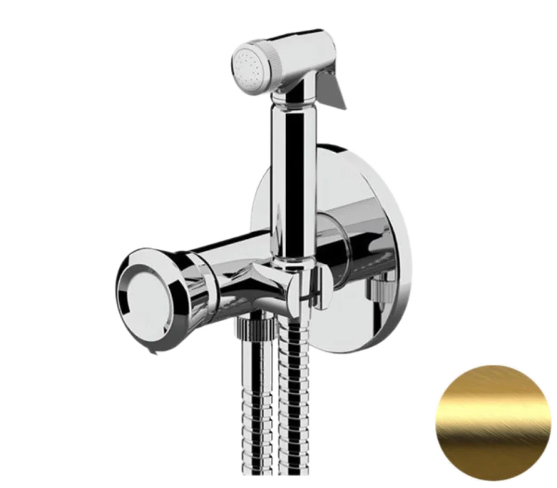 Гигиенический душ со смесителем Remer Element ET65BG, золото брашированное