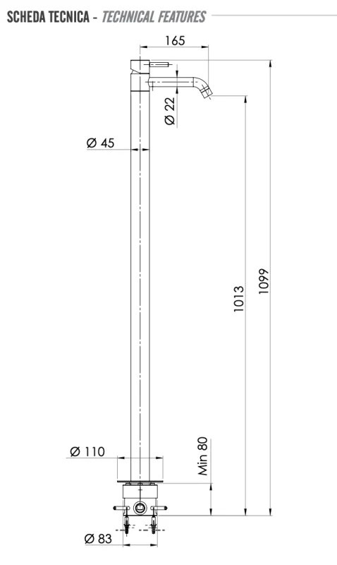Смеситель для раковины X Style INOX SSX18, нержавеющая сталь