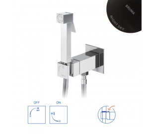 Встроенный смеситель для биде / унитаза, угол открытия 180 °. Ручной душ из латуни - Quadra 145 110