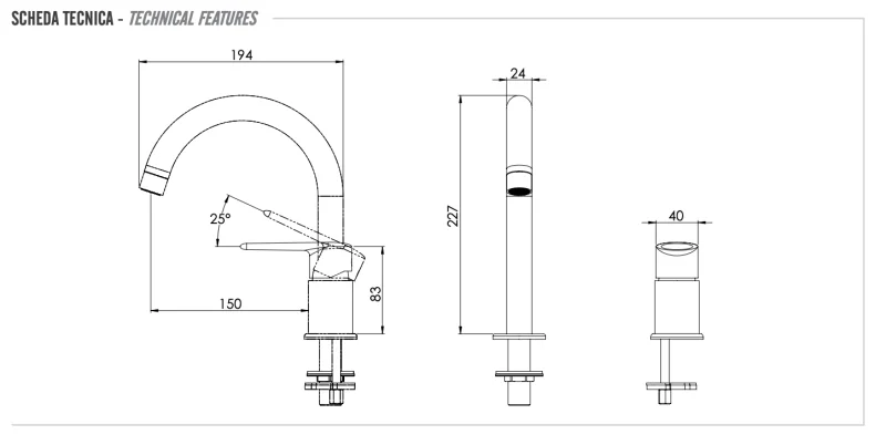 Смеситель для раковины Remer Vanity V57