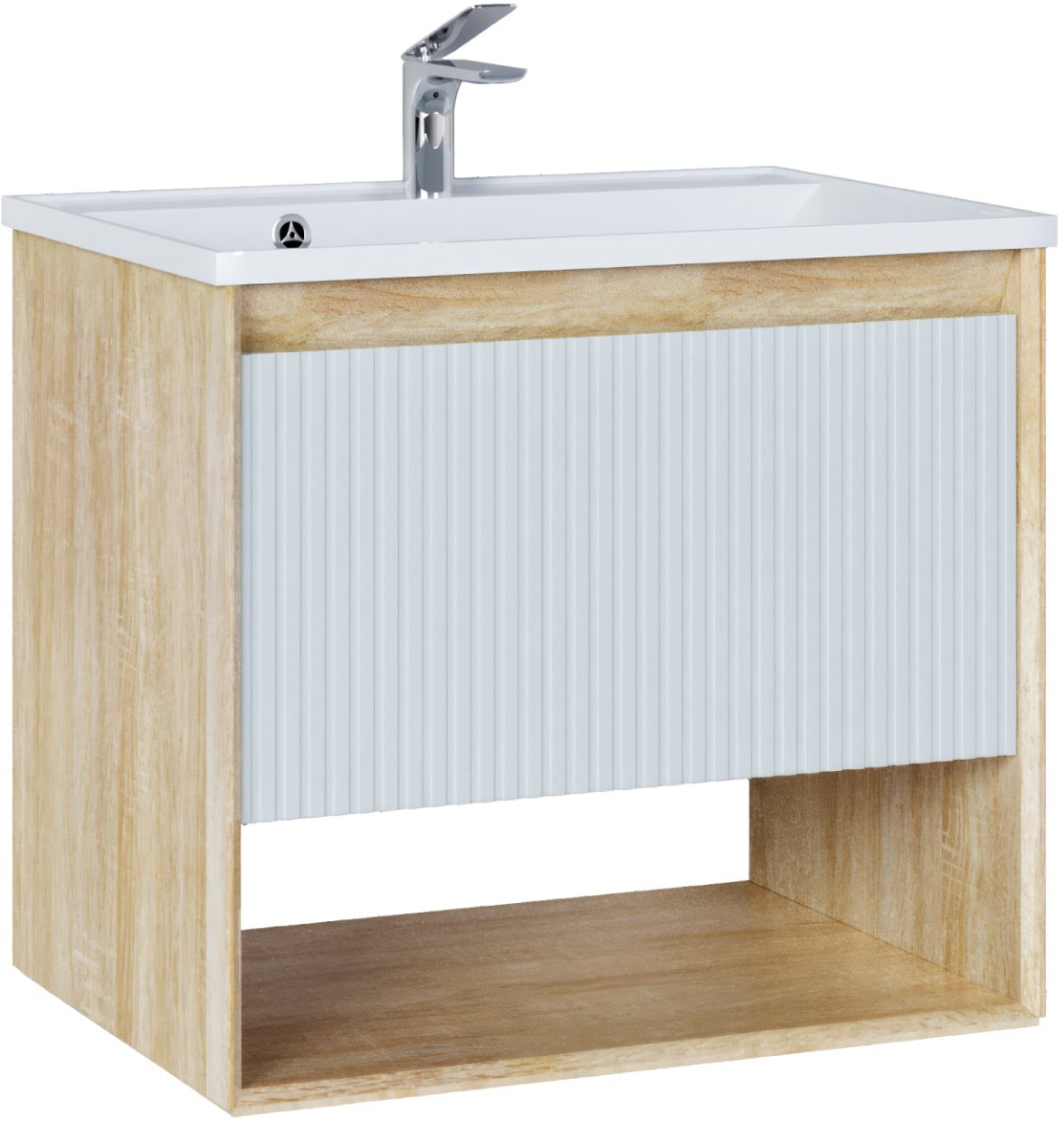 Тумба под умывальник Jorno Tossony 70 подвесная, cонома светлая/белый