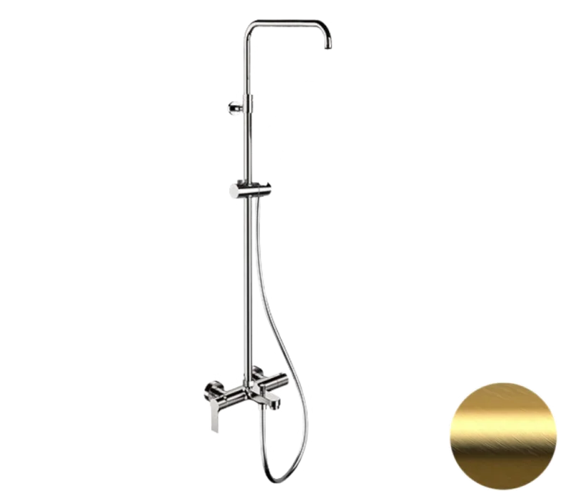 Душевая система с изливом Remer Energy EY34ASSDBG, брашированное золото