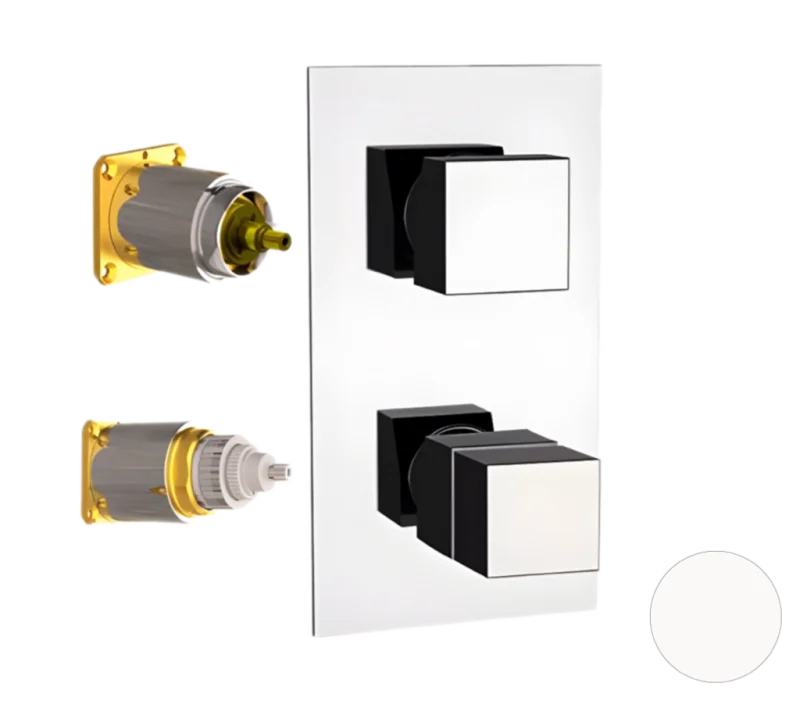 Смеситель термостатический для душа Remer Q-Elegance QT92KBBO, белый матовый